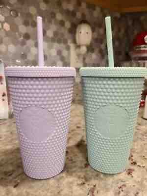 *RARE* Korea Starbucks Lilac and Mint Studded Matte Grande Holiday 2021 Tumblers - Sold on eBay Nov 30, 2021 for $75.00
