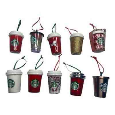 Starbucks Coffee Ornament Lot Mini Standard Sizes Set Of 10 - Sold on eBay Oct 26, 2021 for $74.99