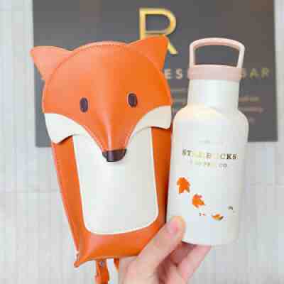 Starbucks 2021 Fall Forest 12oz Stainless Steel Mug with Cute Fox Cup Sleeve