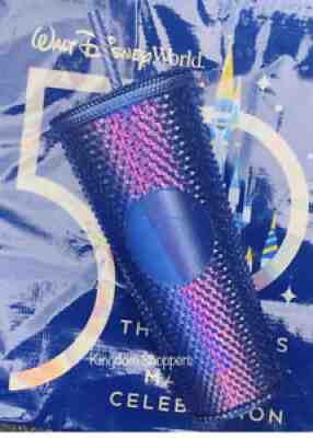 2021 Disney Parks Starbucks Tumbler 50th Anniversary Blue Purple Studded New - Sold on eBay Nov 06, 2021 for $74.99