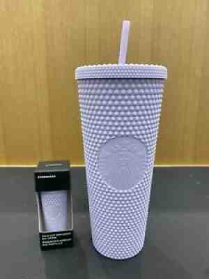 Starbucks 2021 Matte Lilac Studded Winter Holiday Tumbler 24oz Cup & Ornament - Sold on eBay Nov 25, 2021 for $74.99