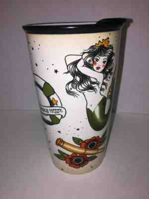 Starbucks 2016 NEW Sailor Edition Mermaid Siren Tattoo Ceramic 12oz Tumbler Mug - Sold on eBay Sep 21, 2021 for $74.98
