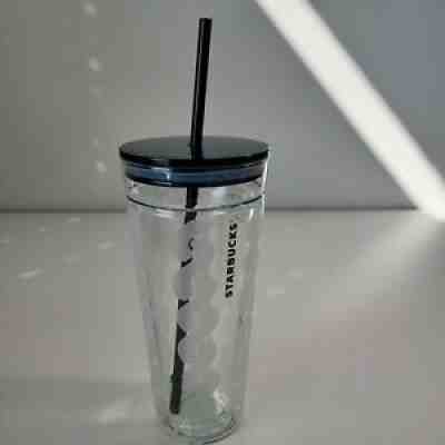 2017 Starbucks 20 oz. Venti Glass Double Walled Tumbler Cable Knit w/Blue Lid - Sold on eBay Oct 05, 2021 for $74.97