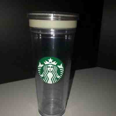 Starbucks 2017 Venti 20 oz. Clear Glass Double Wall Cold Cup Large Logo Tumbler - Sold on eBay Oct 31, 2021 for $74.00