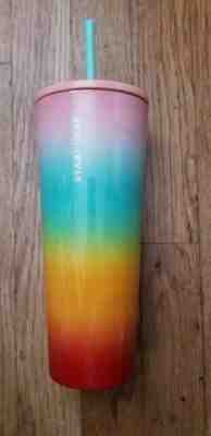 Starbucks NEW Stainless Steel Rainbow OmbrÃ© Venti Tumbler 24oz Summer 2019 - Sold on eBay Nov 04, 2021 for $73.00