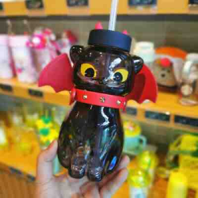 Starbucks Tumbler 2021 NEW Halloween Black Cat Shaped Glass Straw Cup 19oz - Sold on eBay Oct 28, 2021 for $72.99