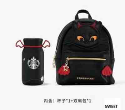 [Pre-order] Starbucks CHINA 2021 Halloween 12oz SS Vacuum Cup Black Cat Backpack - Sold on eBay Nov 08, 2021 for $72.90
