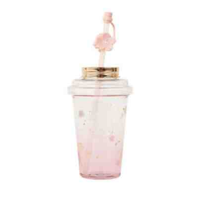2021 16oz Starbucks Bottle Pink Sakura Blossom Topper Cold Glass Cup Tumbler - Sold on eBay Sep 24, 2021 for $72.16