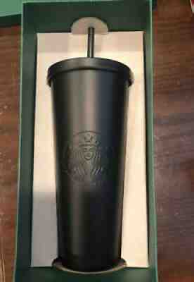 RARE!! New Starbucks MATTE BLACK STAINLESS STEEL Cold Cup Tumbler 24 oz W/ Box - Sold on eBay Oct 13, 2021 for $72.00
