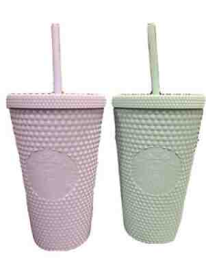 RARE Starbucks Lilac and Mint Studded Matte Grande Holiday 2021 Tumblers BUNDLE - Sold on eBay Dec 03, 2021 for $65.00