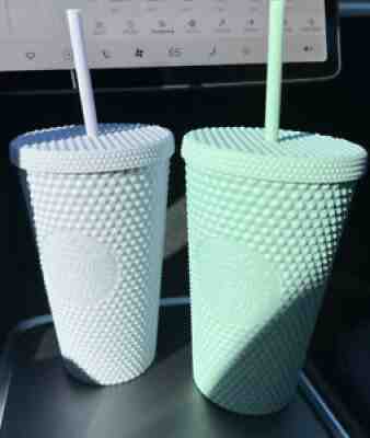 RARE Starbucks Lilac and Mint Studded Matte Grande Holiday 2021 Tumblers BUNDLE - Sold on eBay Dec 02, 2021 for $64.00