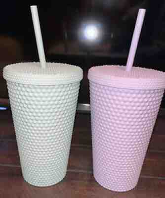 New Starbucks 2021 MATTE LILAC and mint green Studded 16 Oz Tumbler Winter - Sold on eBay Dec 03, 2021 for $59.99