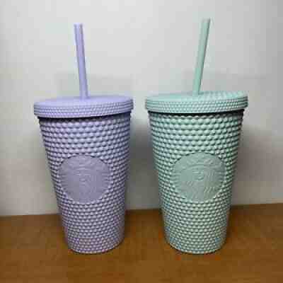Starbucks Lilac and Mint Studded Matte 16 oz Holiday 2021 Tumblers - Sold on eBay Dec 04, 2021 for $59.99