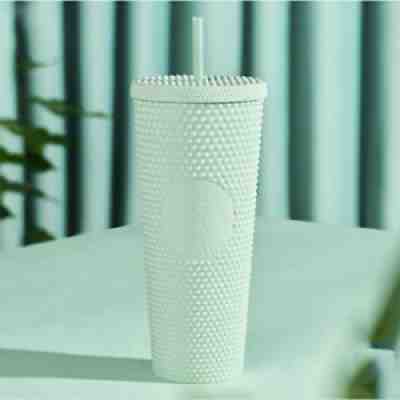 New Arrival Starbucks China 2021 Matte Mint 24oz Studded Tumbler Straw Cold Cup - Sold on eBay Nov 21, 2021 for $54.95