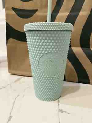 NWT Starbucks 2021 Christmas Mint Matte Studded 16oz Grande Holiday Tumbler - Sold on eBay Nov 18, 2021 for $49.99