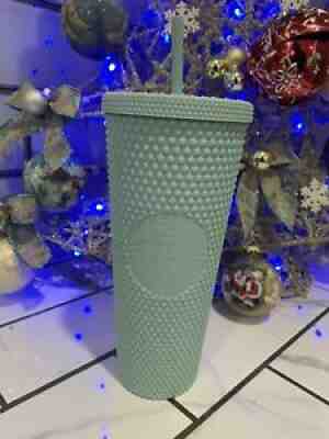 Starbucks Matte Mint Studded Tumbler 24oz Venti Cold Cup 2021 - Sold on eBay Nov 30, 2021 for $47.00