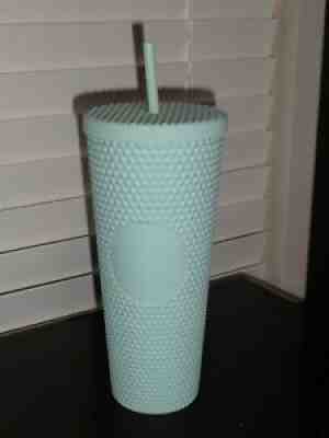 STARBUCKS HOLIDAY 2021 MATTE MINT GREEN STUDDED 24 OZ. SOFT-TOUCH COLD CUP - Sold on eBay Dec 03, 2021 for $44.99