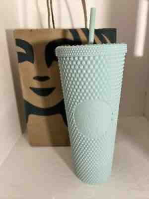SWEET Starbucks Korea Matte Mint Studded Tumbler 24oz Venti Cold Cup 2021 - Sold on eBay Nov 27, 2021 for $36.00