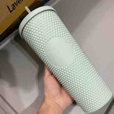 Starbucks Holiday 2021 Matte Mint Green Soft Touch Studded VENTI 24oz Tumbler - Sold on eBay Dec 04, 2021 for $34.99