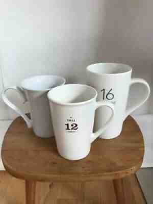 Lot Of Mugs Three 2011 Starbucks 16 Grande Matte White -NEW 2010 Tall -11 Ounce - Sold on eBay Dec 01, 2021 for $30.00