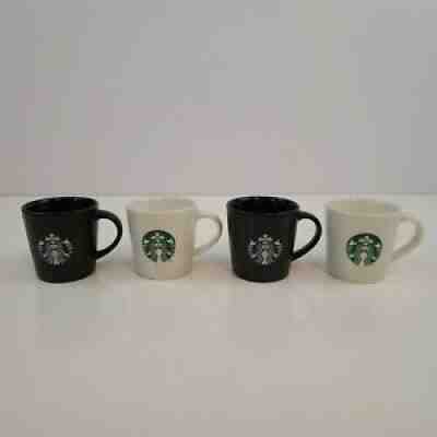 Lot of 4 Starbucks Black Matte White 3oz Espresso Demi Cup Mug 2015 Mermaid Logo - Sold on eBay Nov 25, 2021 for $29.95