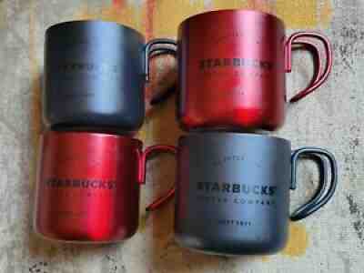 Starbucks Coffee 2017 Holiday Black and Red Matte Espresso Cups 3oz Set of 4 Lot - Sold on eBay Oct 02, 2021 for $25.00