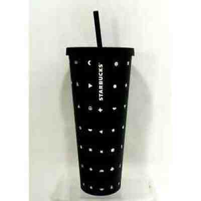 2017 Starbucks Emoji Tumbler Venti 24 Oz. Matte Black White Acrylic Rare - Sold on eBay Dec 08, 2021 for $199.99