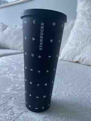2017 Starbucks Emoji Tumbler Venti 24 Oz. Matte Black White Acrylic Rare - Sold on eBay Dec 06, 2021 for $150.00