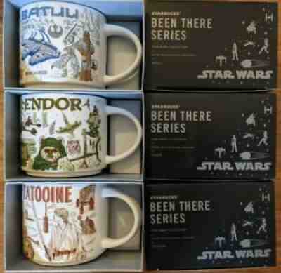 NEW Star Wars Starbucks Been There Series Mug Set Of 3 Tatooine, Batuu & Endor - Sold on eBay Dec 07, 2021 for $144.95