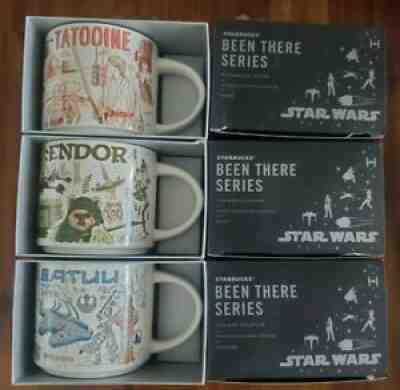DISNEY STORE STAR WARS STARBUCKS MUGS TATOOINE/ ENDOR / BATUU EXCLUSIVE SET - Sold on eBay Dec 07, 2021 for $139.99