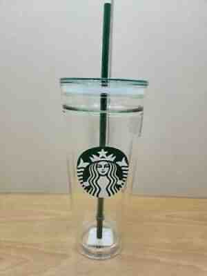 Starbucks 2016 Venti 20oz. Clear Glass Double Walled Cold Cup Tumbler With Straw - Sold on eBay Dec 06, 2021 for $99.99