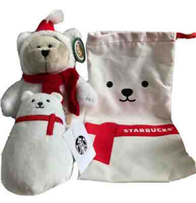 Starbucks Holiday Santa Bearista Bear Red Scarf Set Plush Pouch Bag 2021 -x card - Sold on eBay Dec 08, 2021 for $94.99