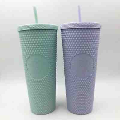 Starbucks 2021 Holiday Lilac and Mint Studded 24oz. Matte Venti Tumbler PAIR - Sold on eBay Dec 07, 2021 for $89.99