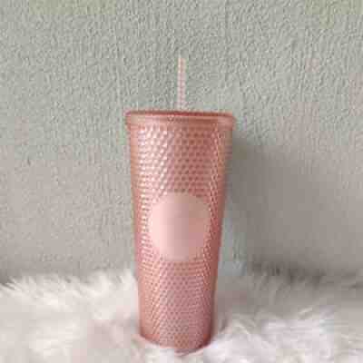 Starbucks 2021 Korea Pale Rose Gold Studded Cold Cup Tumbler 710ml - Sold on eBay Dec 06, 2021 for $80.00