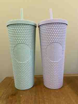 Starbucks Studded Matte Lilac Purple and Mint Green Holiday 2021 Venti Bundle - Sold on eBay Dec 07, 2021 for $80.00