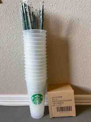 15 Starbucks Reusable Tumblers (New, Clear, Comes With Straws & Lids) - Sold on eBay Dec 07, 2021 for $80.00