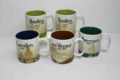 5 Starbucks Coffee Mug BREMEN BOSTON LONDON VEGAS Global City Icon Series 16 Oz - Sold on eBay Dec 09, 2021 for $80.00