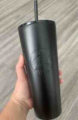 NEW 2018 Starbucks â??Kenâ? Flat Matte Black 24 Fl Oz Stainless Steel Tumbler RARE - Sold on eBay Dec 09, 2021 for $79.99