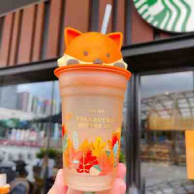 2021 New Starbucks China Cute Fox Maple Leaf 12oz Glass Straw Cup Great Gift - Sold on eBay Dec 08, 2021 for $78.00
