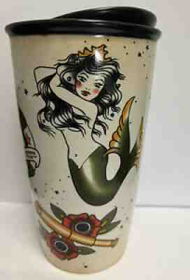 Starbucks 2015 Mermaid Siren Tattoo Ceramic Tumbler Cup 12oz Anchor Rare - Sold on eBay Nov 28, 2021 for $75.00