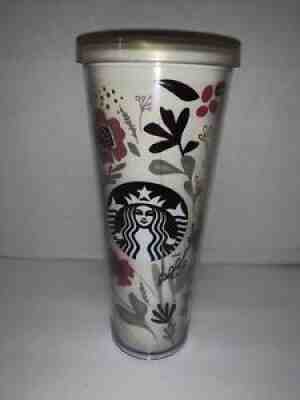 RARE 2014 Starbucks Flower Pattern Floral Harvest Venti Cold Cup Tumbler 24 oz - Sold on eBay Dec 05, 2021 for $71.00