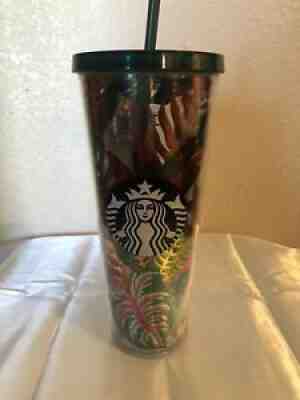 STARBUCKS Metallic Tropical Leaves Aloha Tumbler Cold Cup Venti 24 oz *RARE* - Sold on eBay Sep 24, 2021 for $70.00