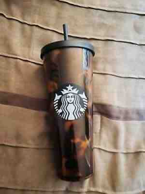 Starbucks New Tortoise Shell Acrylic Cold Cup Tumbler Venti size 24 oz W/SKU - Sold on eBay Oct 08, 2021 for $70.00