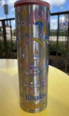 Disney World 50th Anniversary Magic Kingdom Starbucks Metal Tumbler Bottle New - Sold on eBay Oct 08, 2021 for $70.00