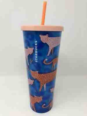 RARE Starbucks 2018 Cold Cup Tumbler Venti 24 oz CHEETAH PRINT Limited Edition - Sold on eBay Nov 07, 2021 for $70.00