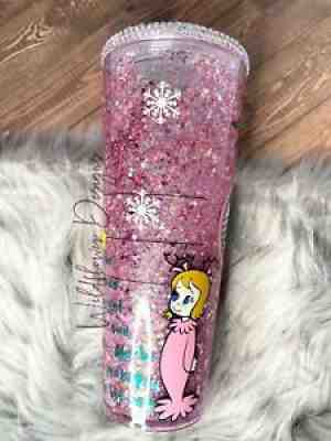 Pink Grinch Starbucks Snowglobe Tumbler - Sold on eBay Nov 12, 2021 for $70.00
