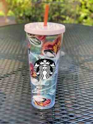 Starbucks Pink Peony Floral Venti 24 Oz Tumbler 2019 Original Straw EUC - Sold on eBay Nov 21, 2021 for $70.00