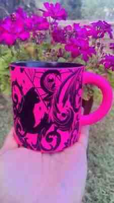 Starbucks 2021 Halloween Mug 14 oz - Black Cat Spider Web Neon Pink Limited Fall - Sold on eBay Oct 03, 2021 for $69.99