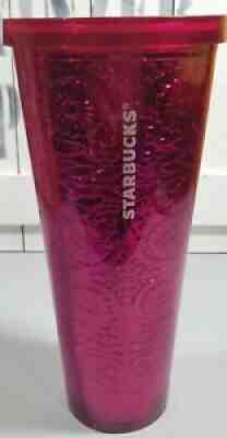 Starbucks 2017 Pink Floral Metallic Embossed Foil 24oz Venti Tumbler - NO STRAW - Sold on eBay Oct 09, 2021 for $69.99