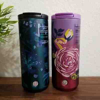 Starbucks Fall 2021 Purple Blue Rose Insulated Vacuum Tumbler Set 12 oz - Sold on eBay Oct 12, 2021 for $69.99